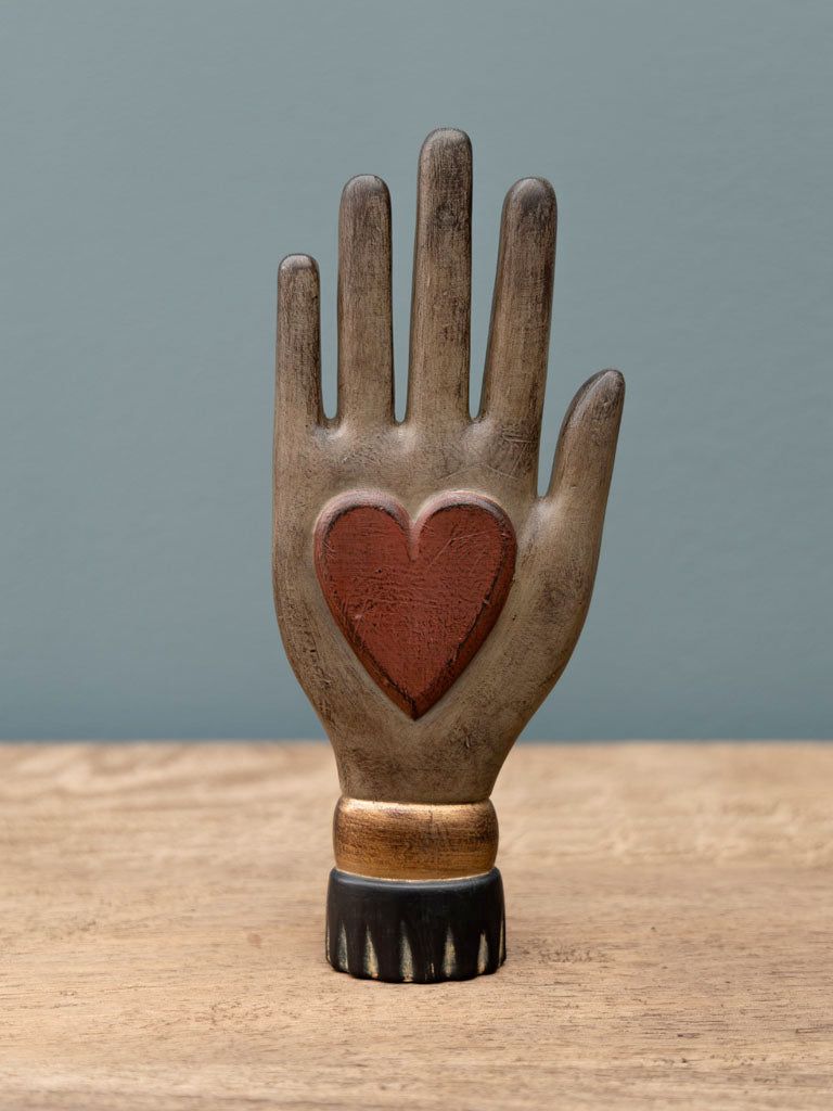 Red Heart On Hand Wall Deco