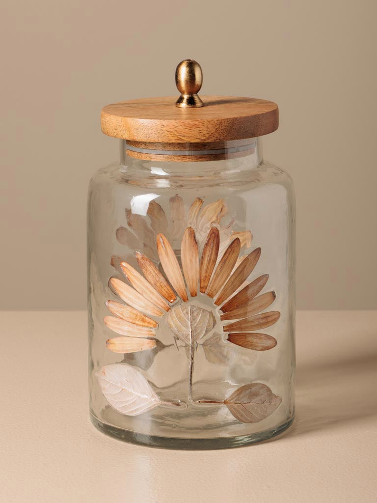 Airtight Jar With Real Petals Aster