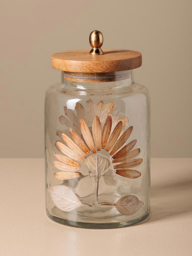 Airtight Jar With Real Petals Aster