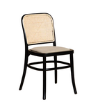 811 Hoffmann Style Chair with Cane Backrest Black / Padded Seat