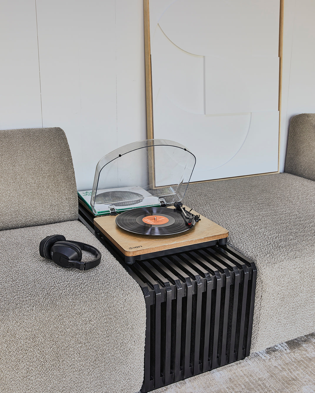 HKLIVING Slatted Bench / element black