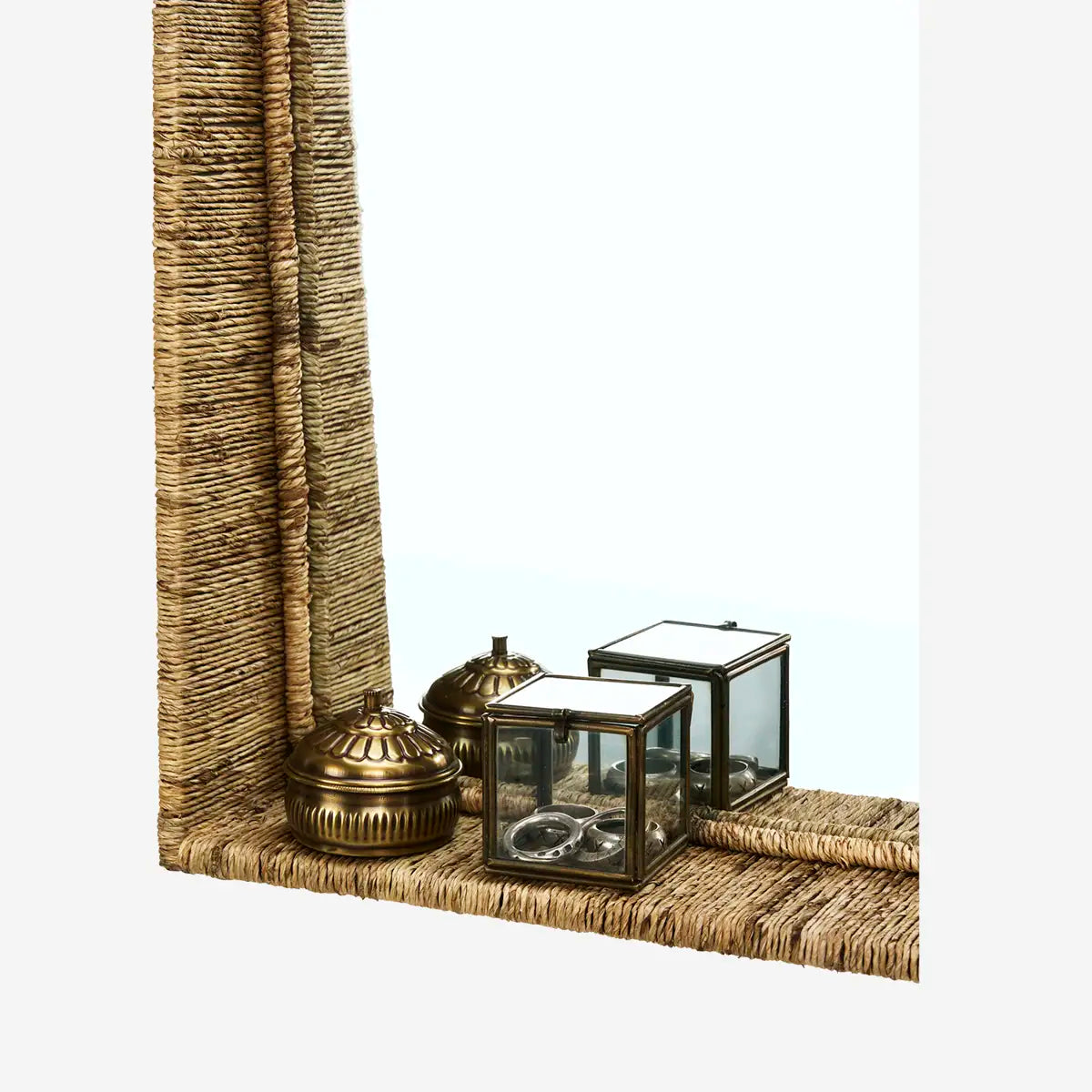 Rectangular Mirror With Jute Frame