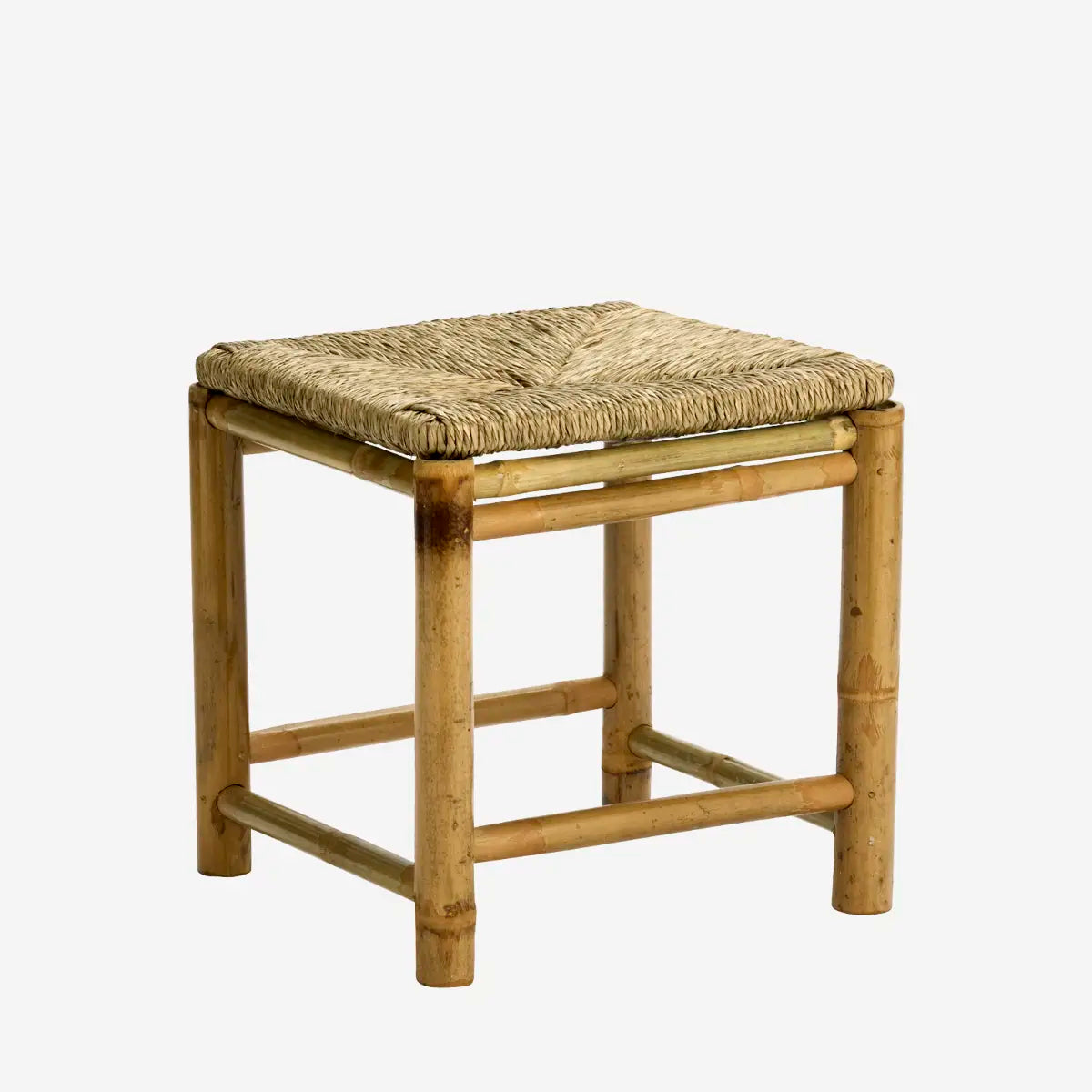 Bamboo Stool With Seagrass