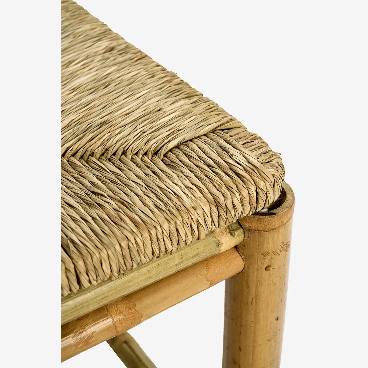 Bamboo Stool With Seagrass