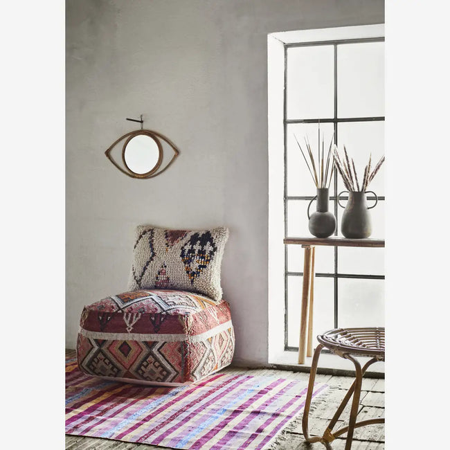 Handwoven Wool Pouf Madam Stoltz