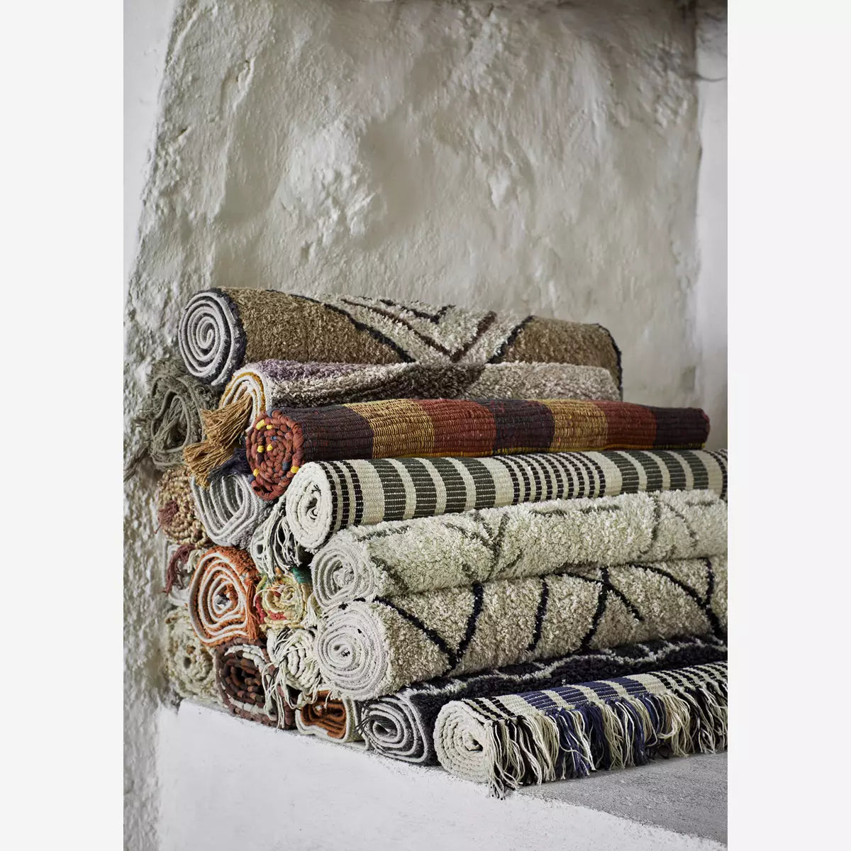 Tufed Cotton Runner Vanilla Hazelnut Anthracite