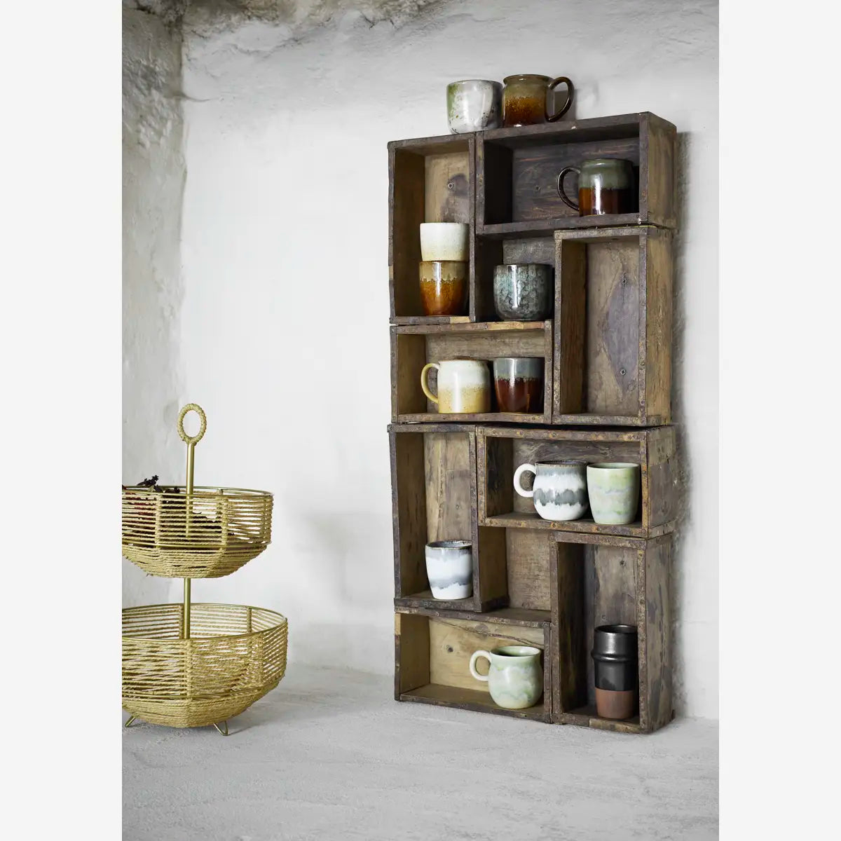 Iron Etagere With Jute