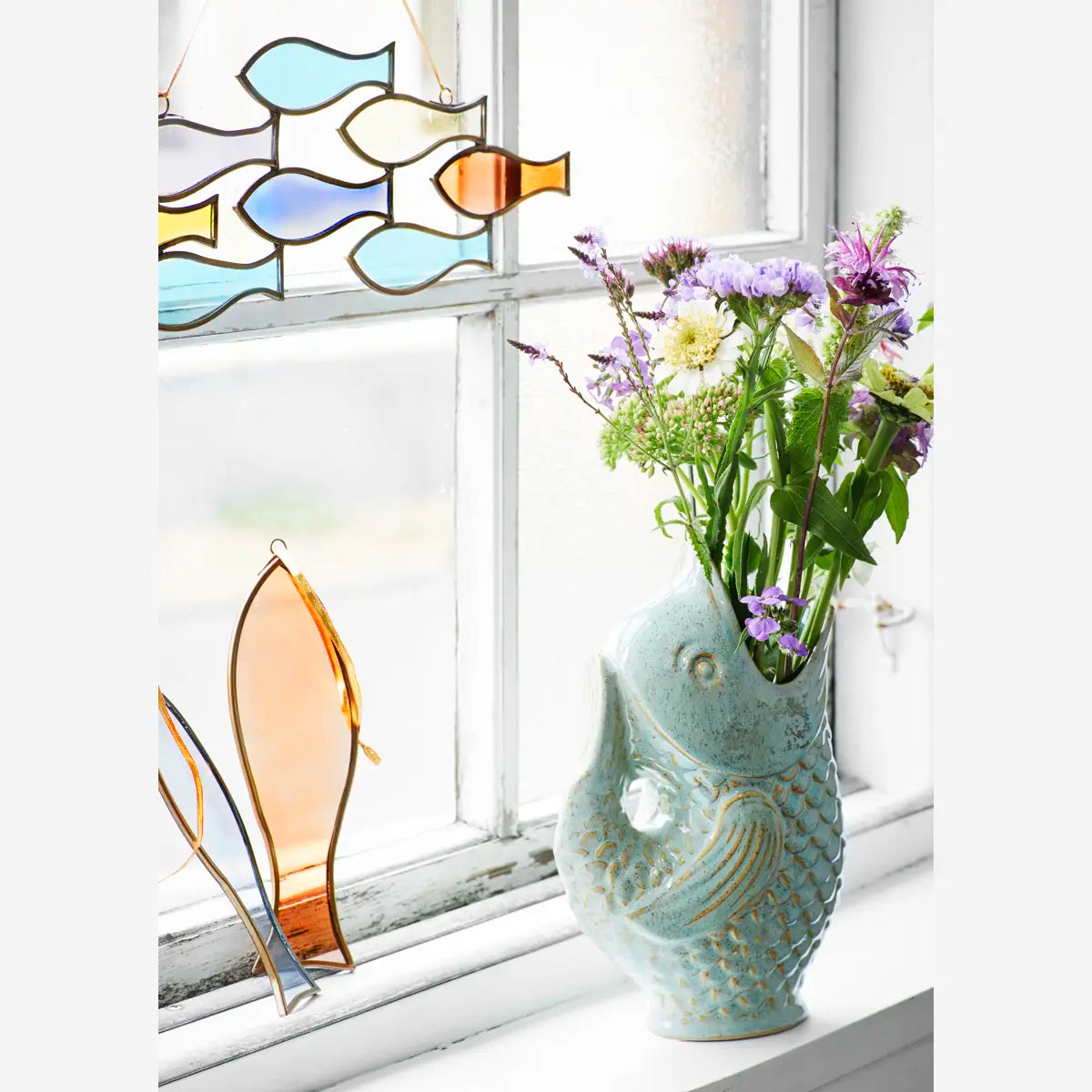 Hanging Glass Fish set of 2