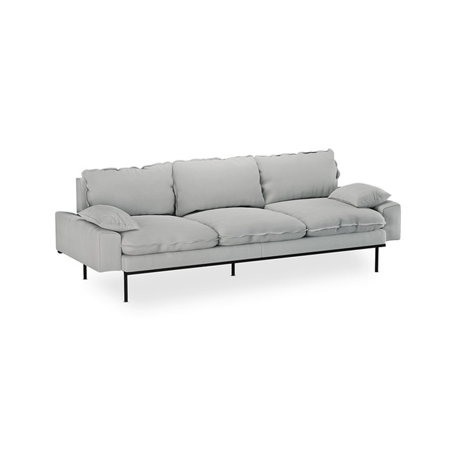 HKliving Retro Sofa 4-Seats Corduroy Rib Light Grey