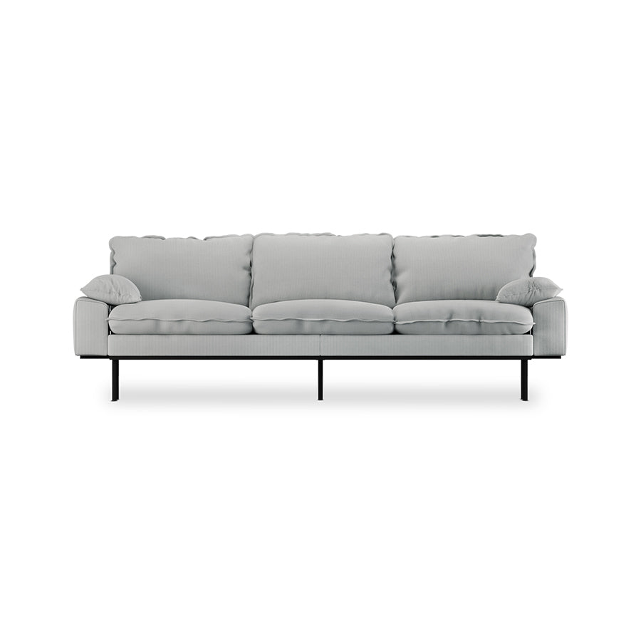 HKliving Retro Sofa 4-Seats Corduroy Rib Light Grey