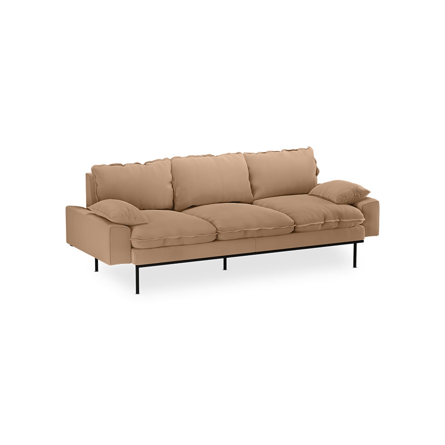 HKLIVING Retro Sofa 3-Seats Corduroy Rib Brown