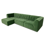 HKliving Vint Couch Element Middle 1.5 Seat Royal Velvet Green