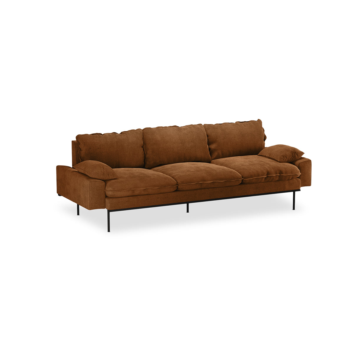 HKLIVING Retro Sofa 4-Seats Royal Velvet Caramel