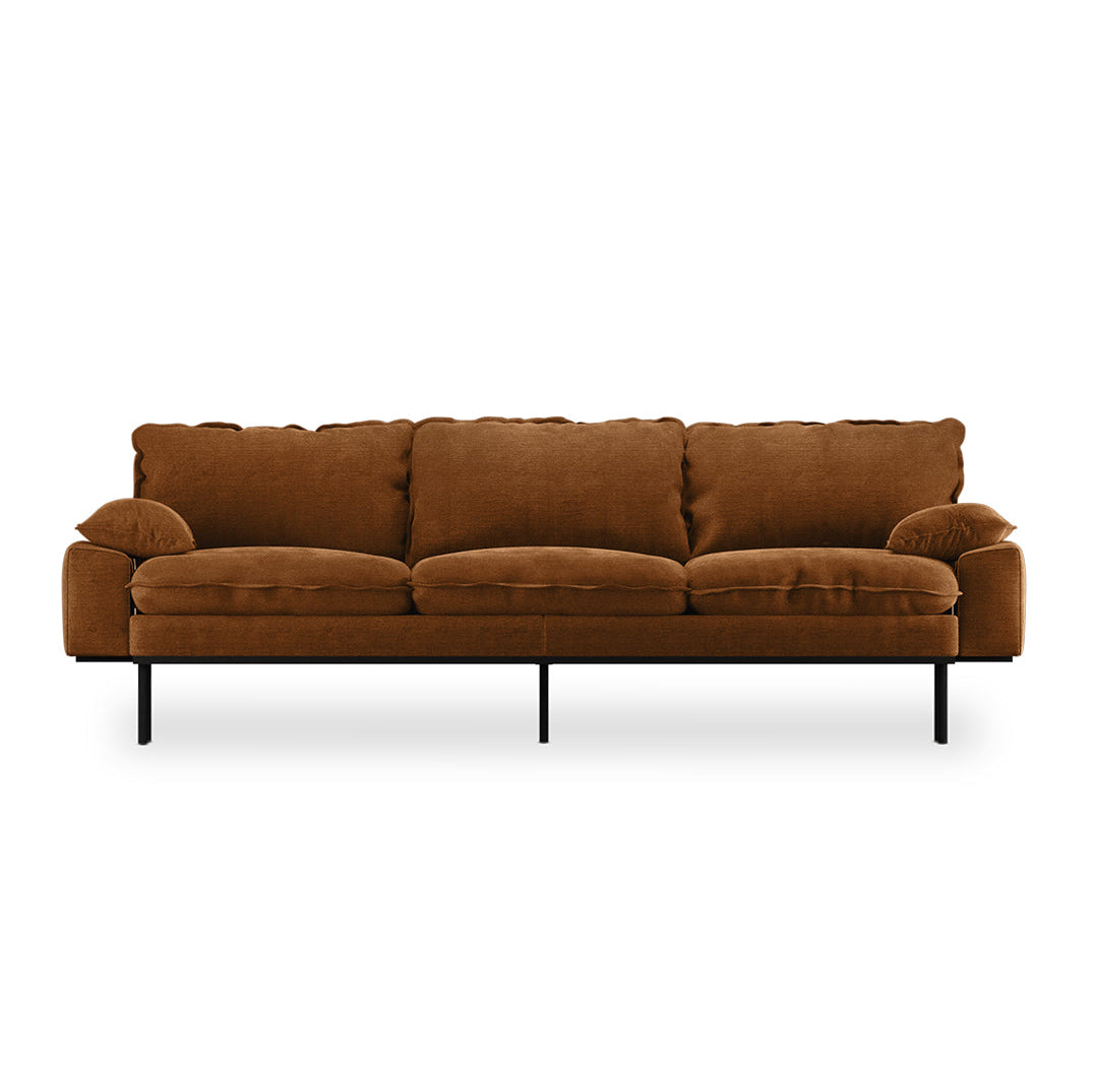 HKLIVING Retro Sofa 4-Seats Royal Velvet Caramel