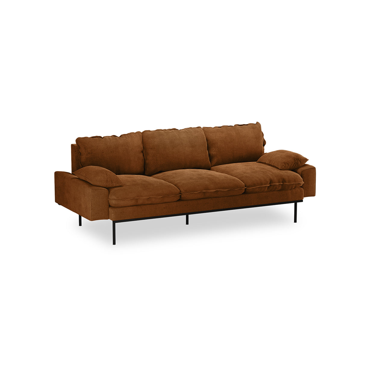 HKLIVING Retro Sofa 3-Seats Royal Velvet Caramel