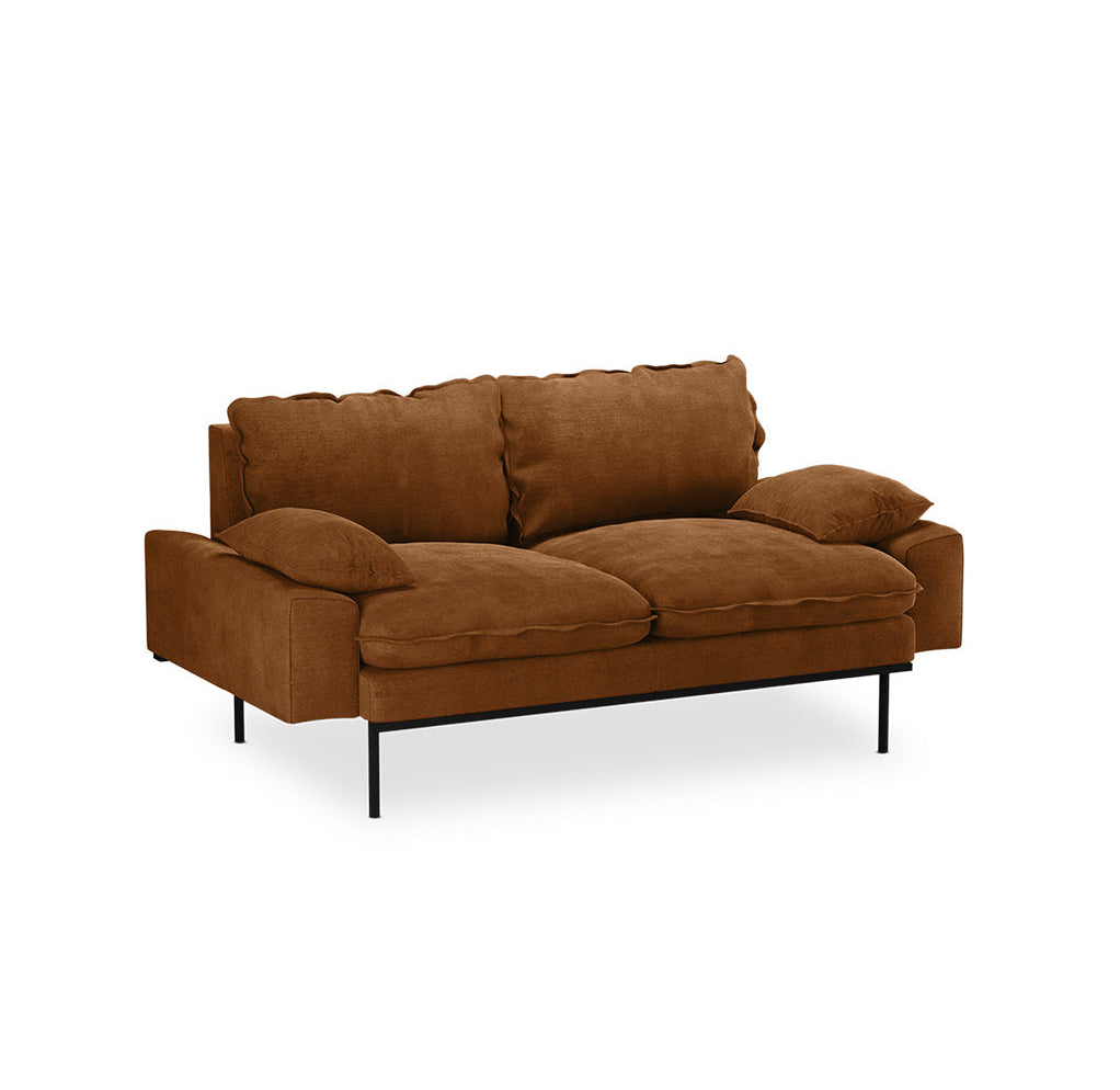 HKLIVING Retro Sofa 2-Seats Royal Velvet Caramel
