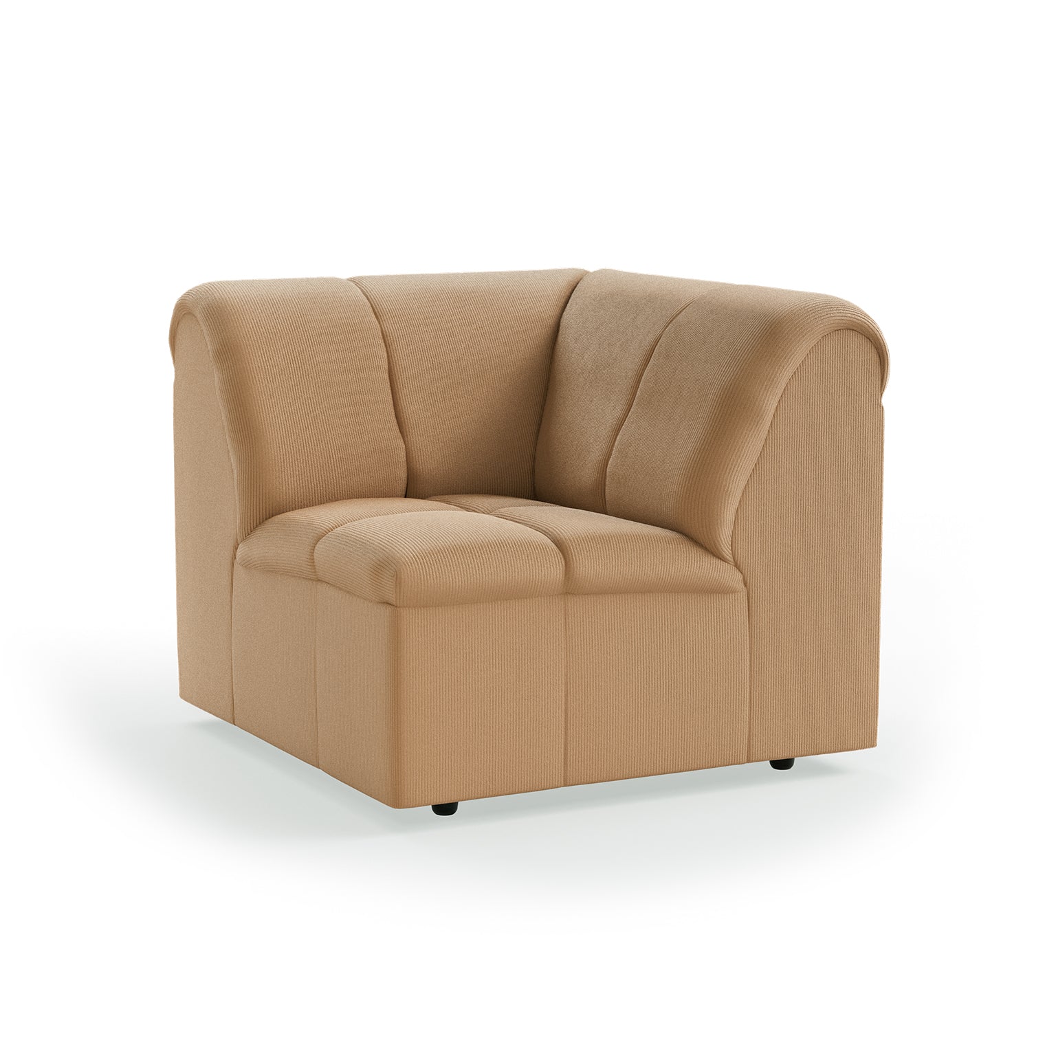 HKLIVING Wave Couch: Element Corner Corduroy Rib, Brown