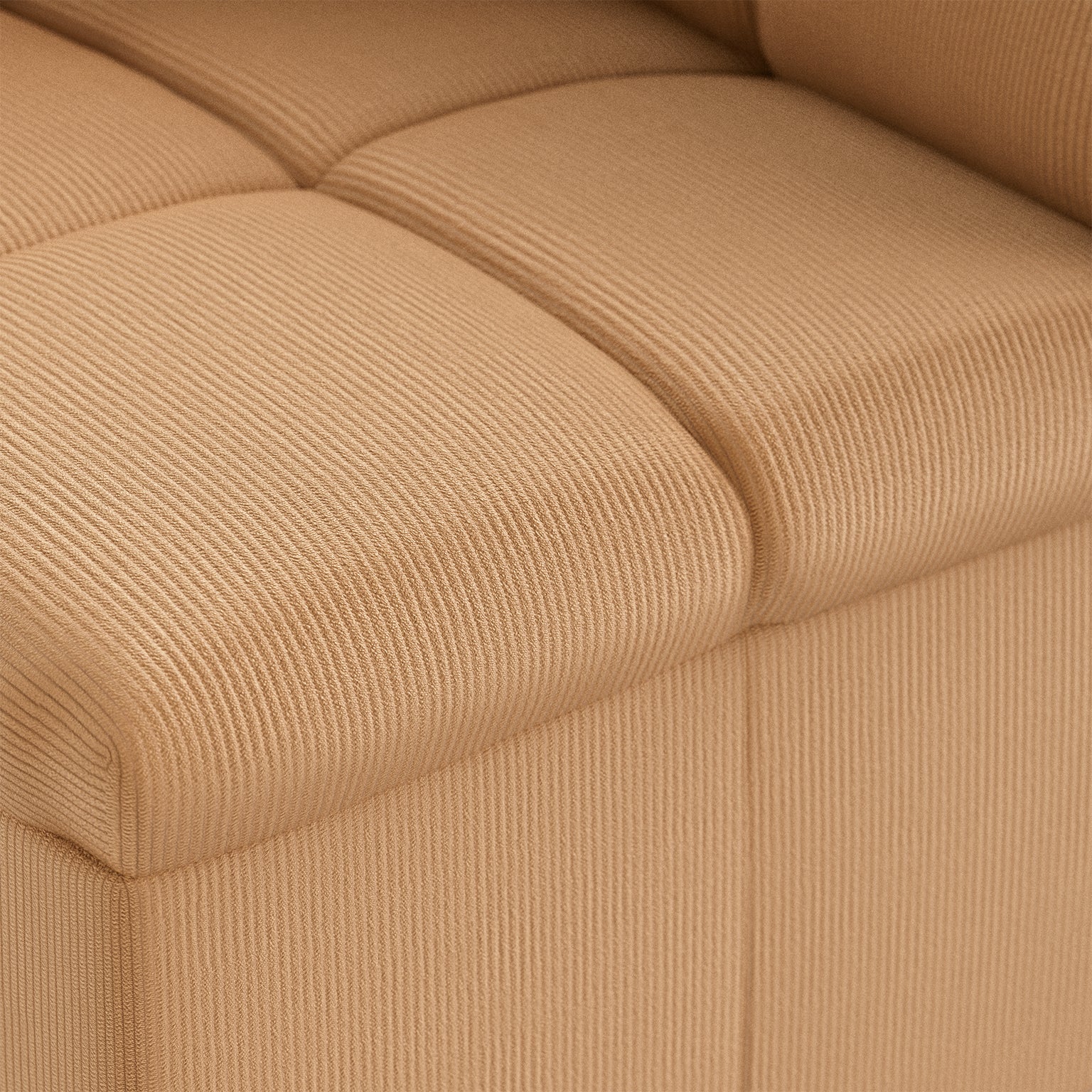 HKLIVING Wave Couch: Element Corner Corduroy Rib, Brown