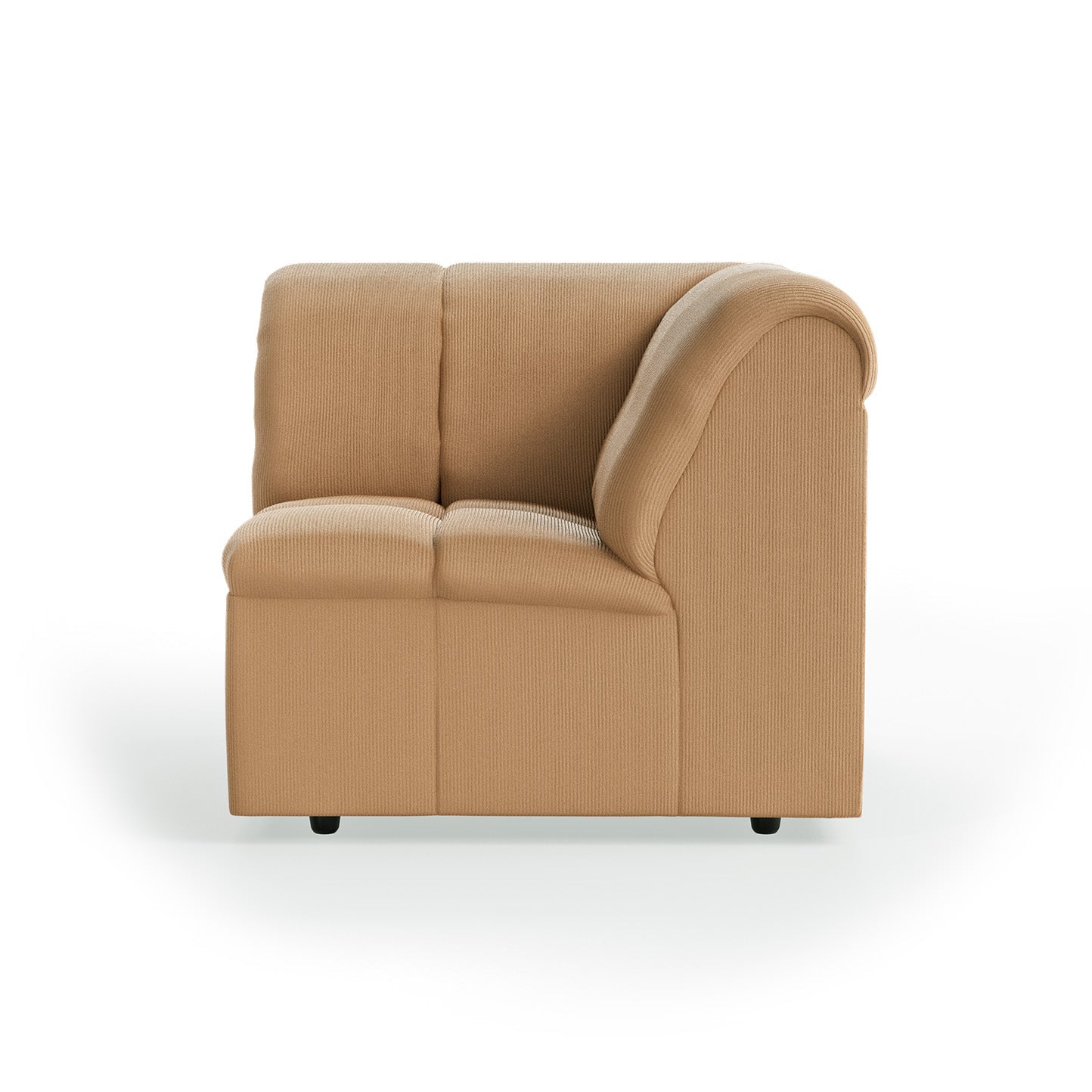 HKLIVING Wave Couch: Element Corner Corduroy Rib, Brown