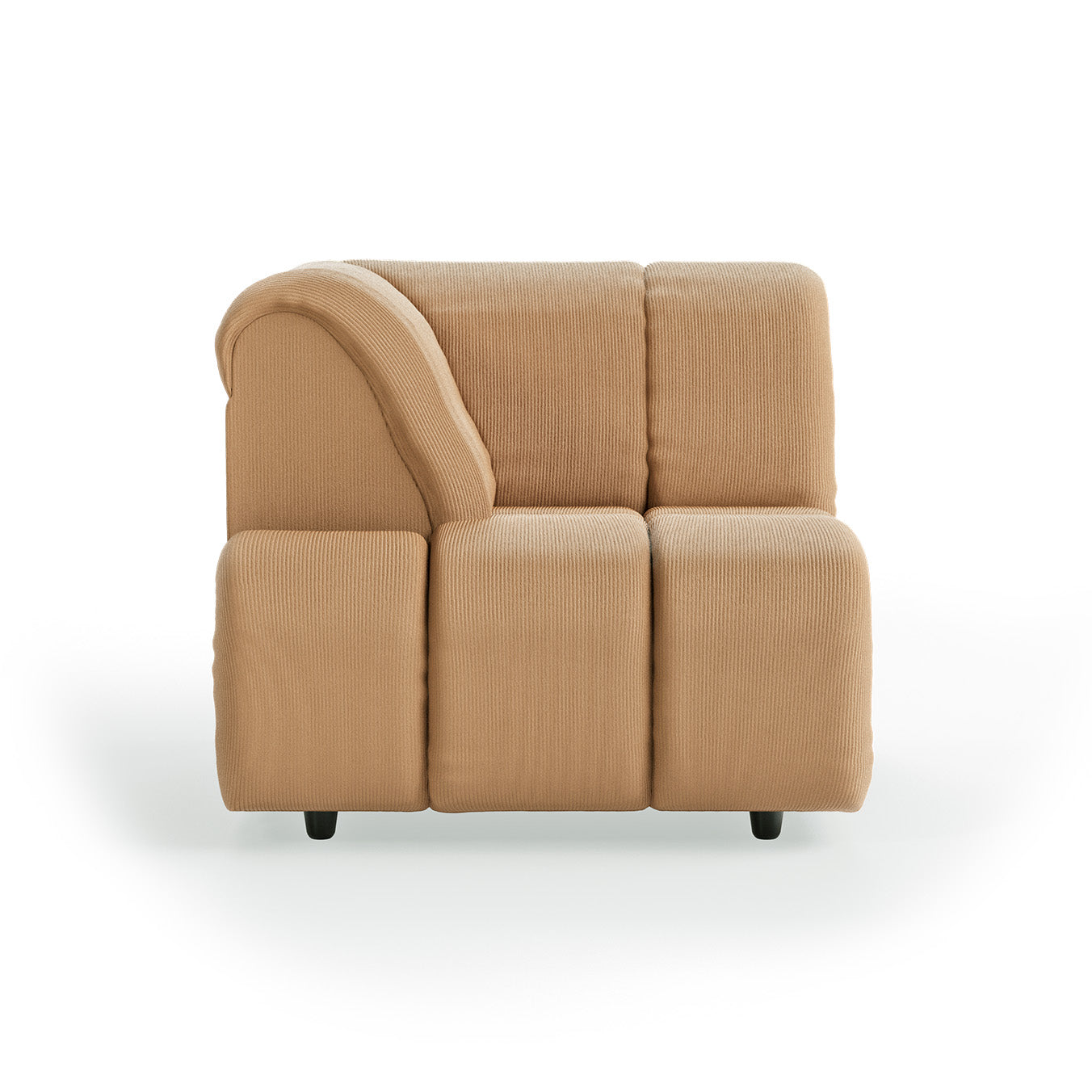 HKLIVING Wave Couch: Element Left High Arm Corduroy Rib, Brown