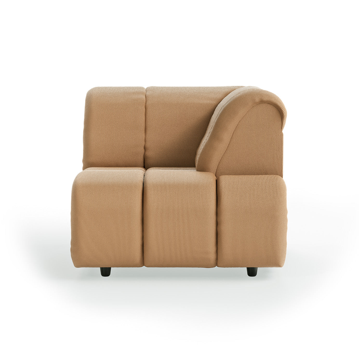 HKLIVING Wave Couch: Element Right High Arm Corduroy Rib, Brown