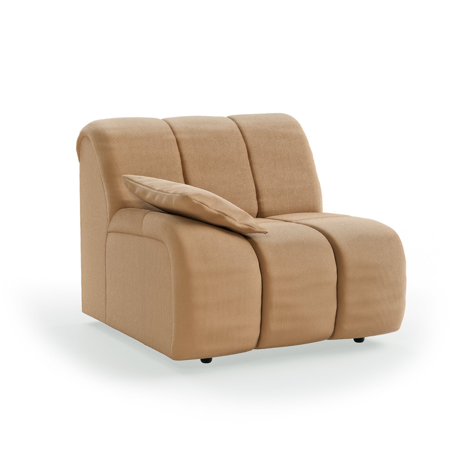 HKLIVING Wave Couch: Element Left Low Arm Corduroy Rib, Brown