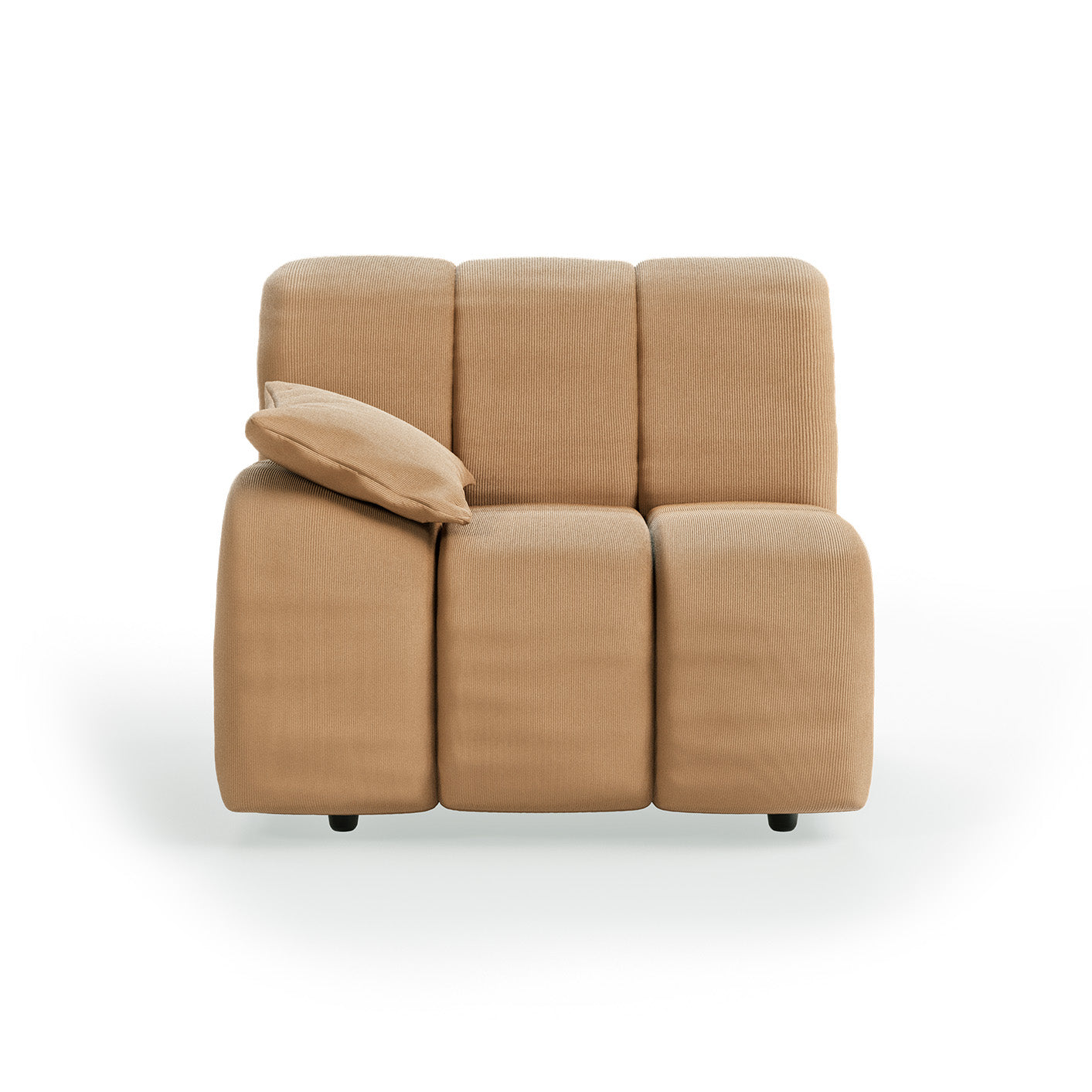 HKLIVING Wave Couch: Element Left Low Arm Corduroy Rib, Brown