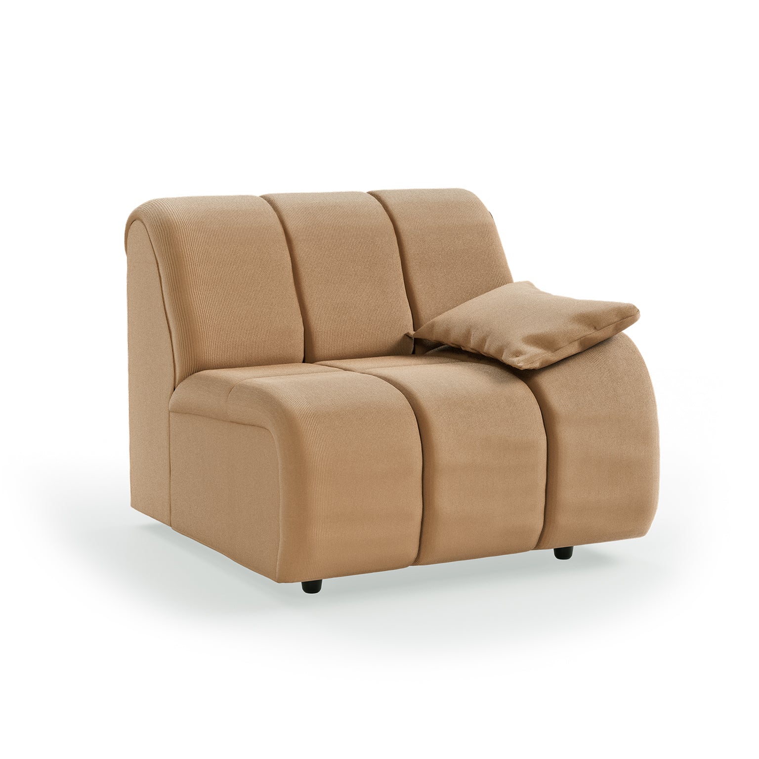 HKLIVING Wave Couch: Element Right Low Arm Corduroy Rib, Brown