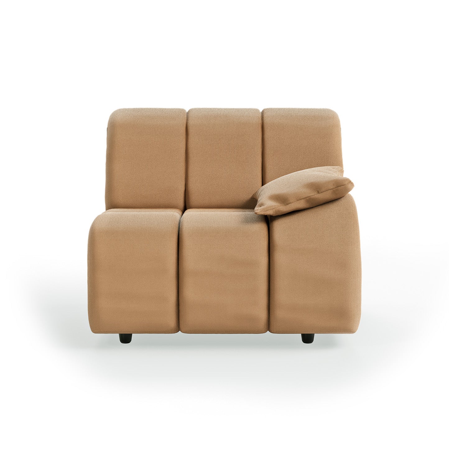 HKLIVING Wave Couch: Element Right Low Arm Corduroy Rib, Brown