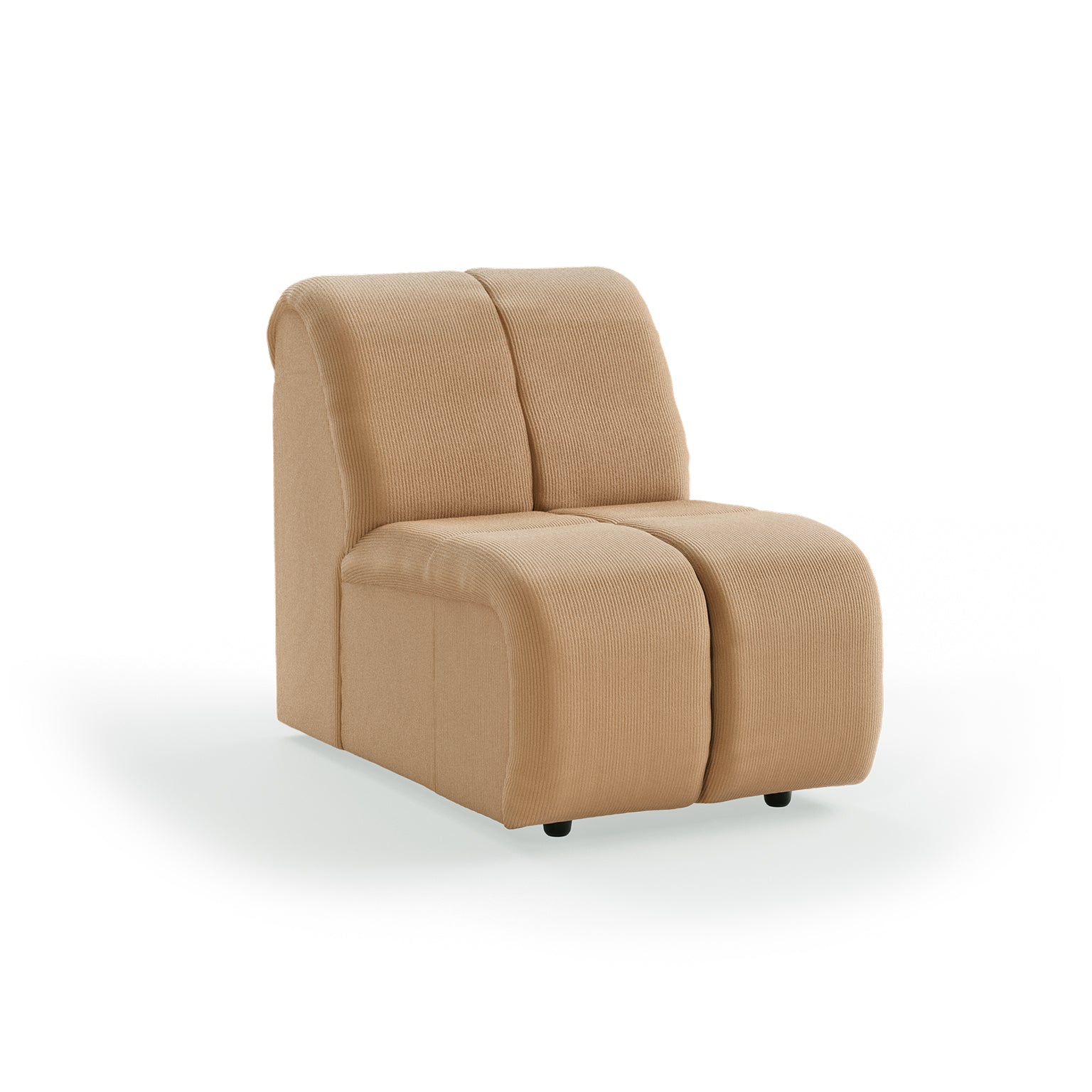 HKLIVING Wave Couch: Element Middle Small Corduroy Rib, Brown