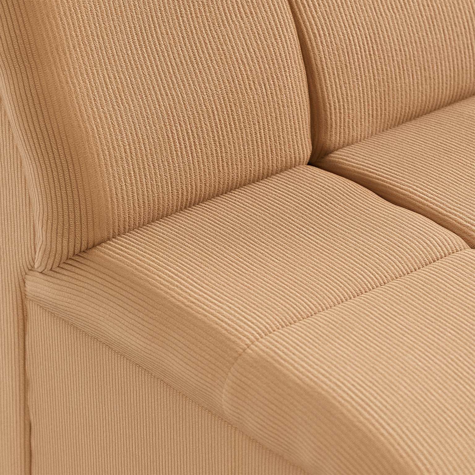 HKLIVING Wave Couch: Element Middle Small Corduroy Rib, Brown