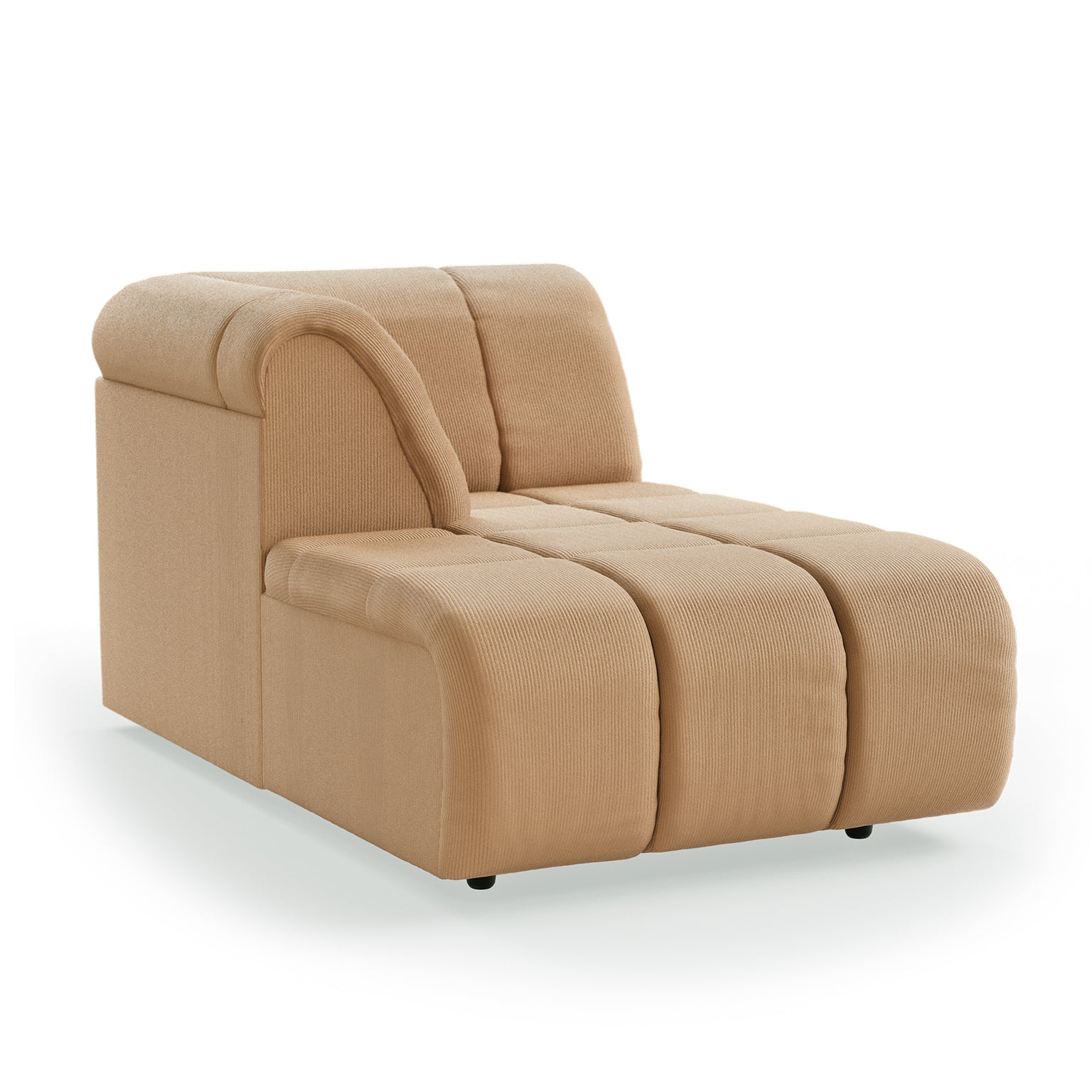HKLIVING Wave Couch: Element Left Divan Corduroy Rib, Brown