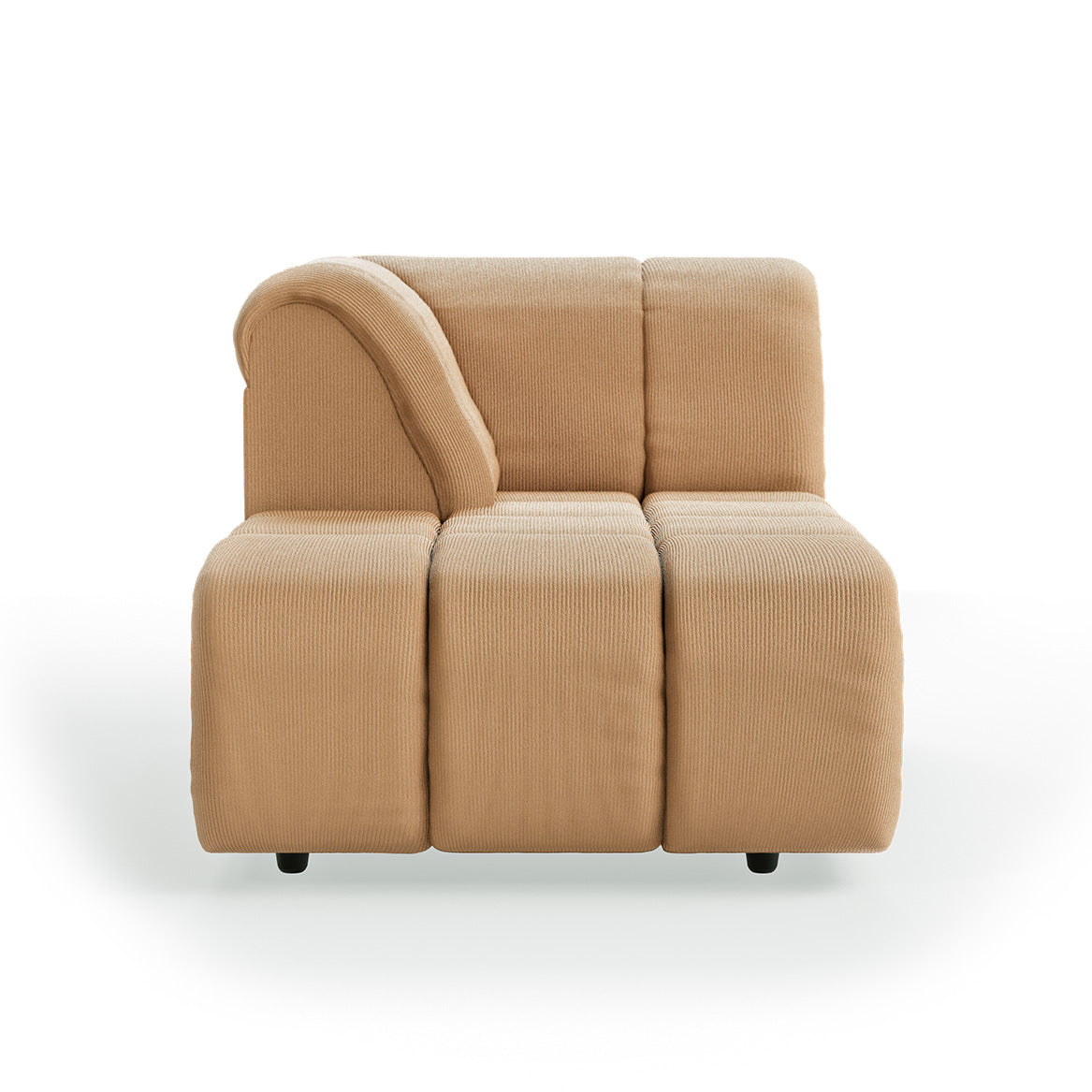 HKLIVING Wave Couch: Element Left Divan Corduroy Rib, Brown