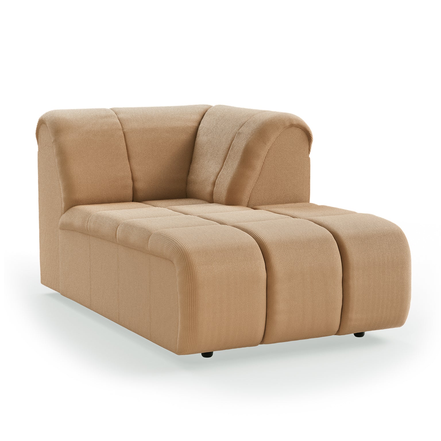 HKLIVING Wave Couch: Element Right Divan Corduroy Rib, Brown