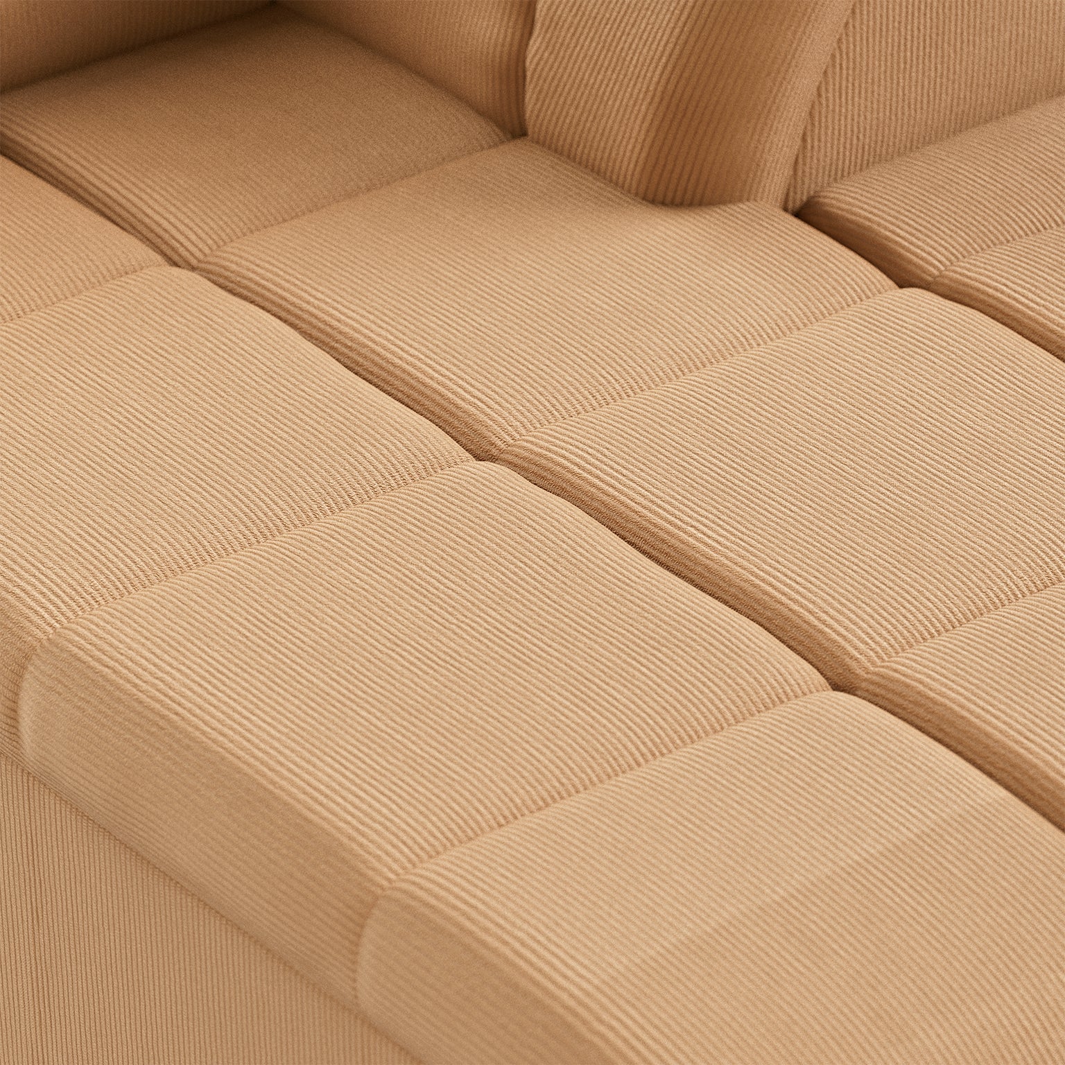 HKLIVING Wave Couch: Element Right Divan Corduroy Rib, Brown