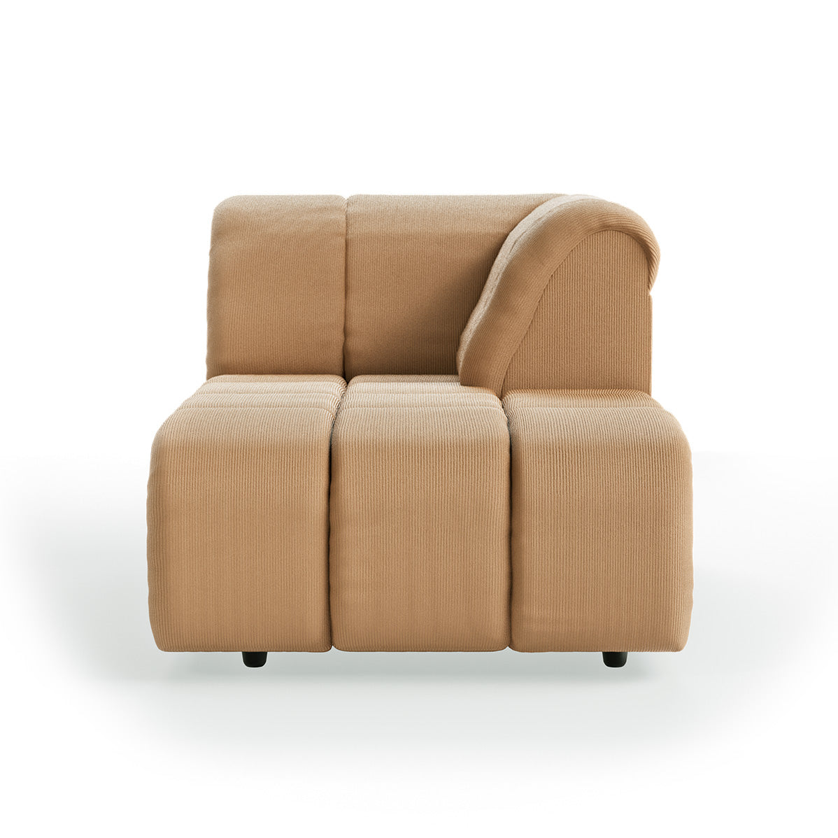 HKLIVING Wave Couch: Element Right Divan Corduroy Rib, Brown