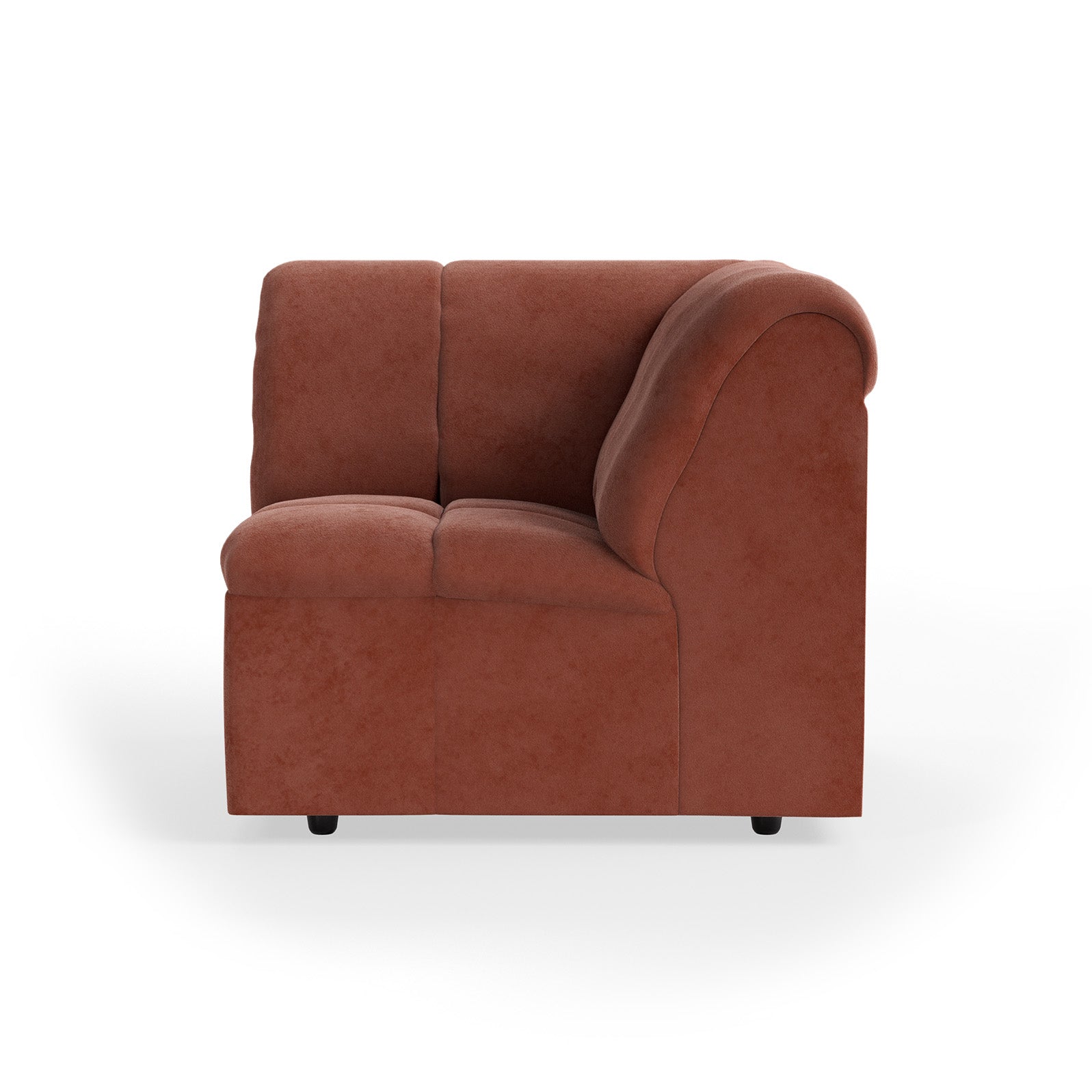 HKLIVING Wave Couch: Element Corner Royal Velvet Magnolia