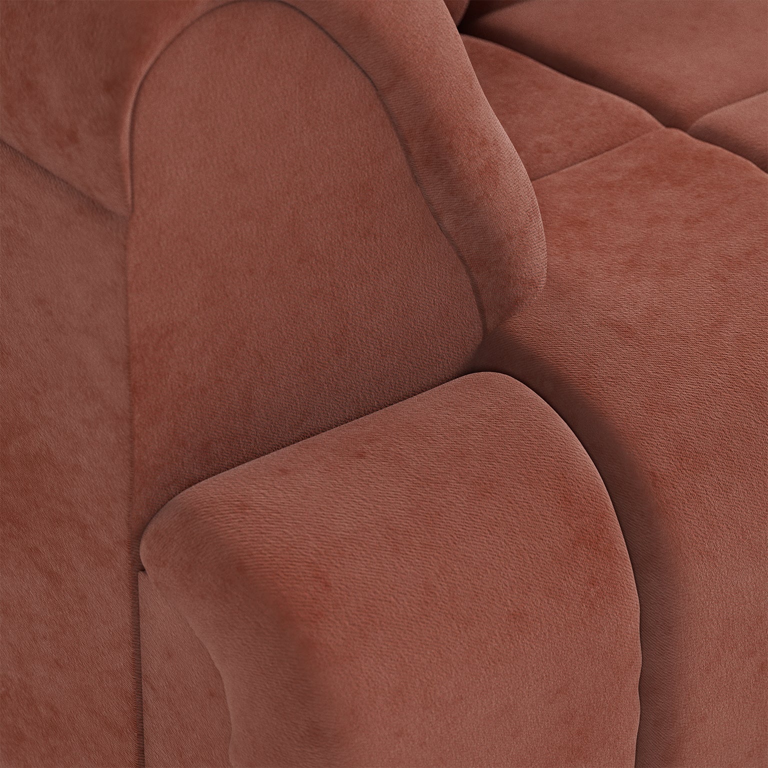 HKLIVING Wave Couch: Element Left High Arm Royal Velvet Magnolia