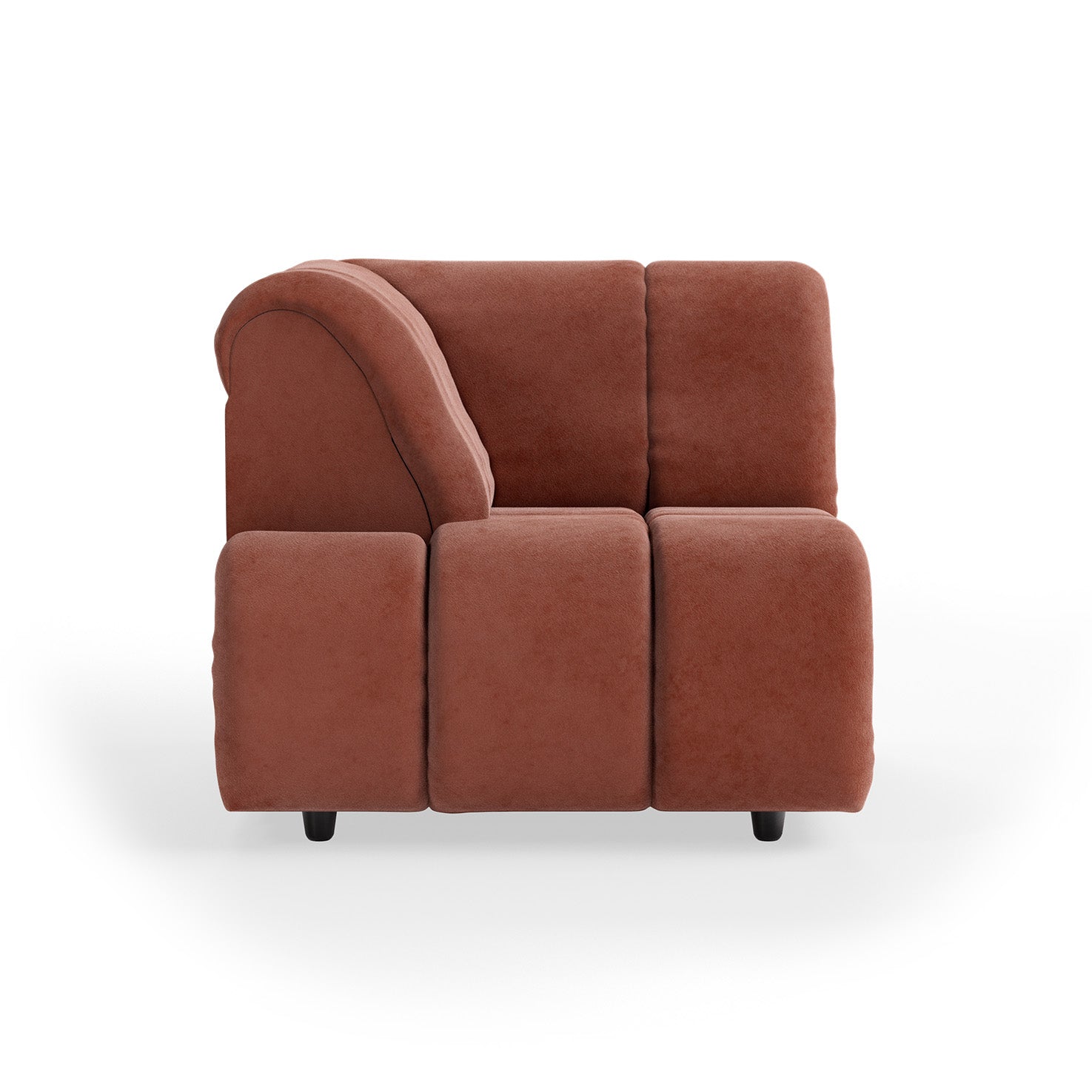 HKLIVING Wave Couch: Element Left High Arm Royal Velvet Magnolia