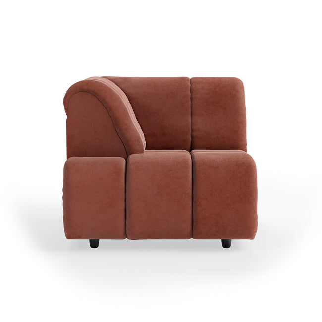 HKLIVING Wave Couch: Element Left High Arm Royal Velvet Magnolia