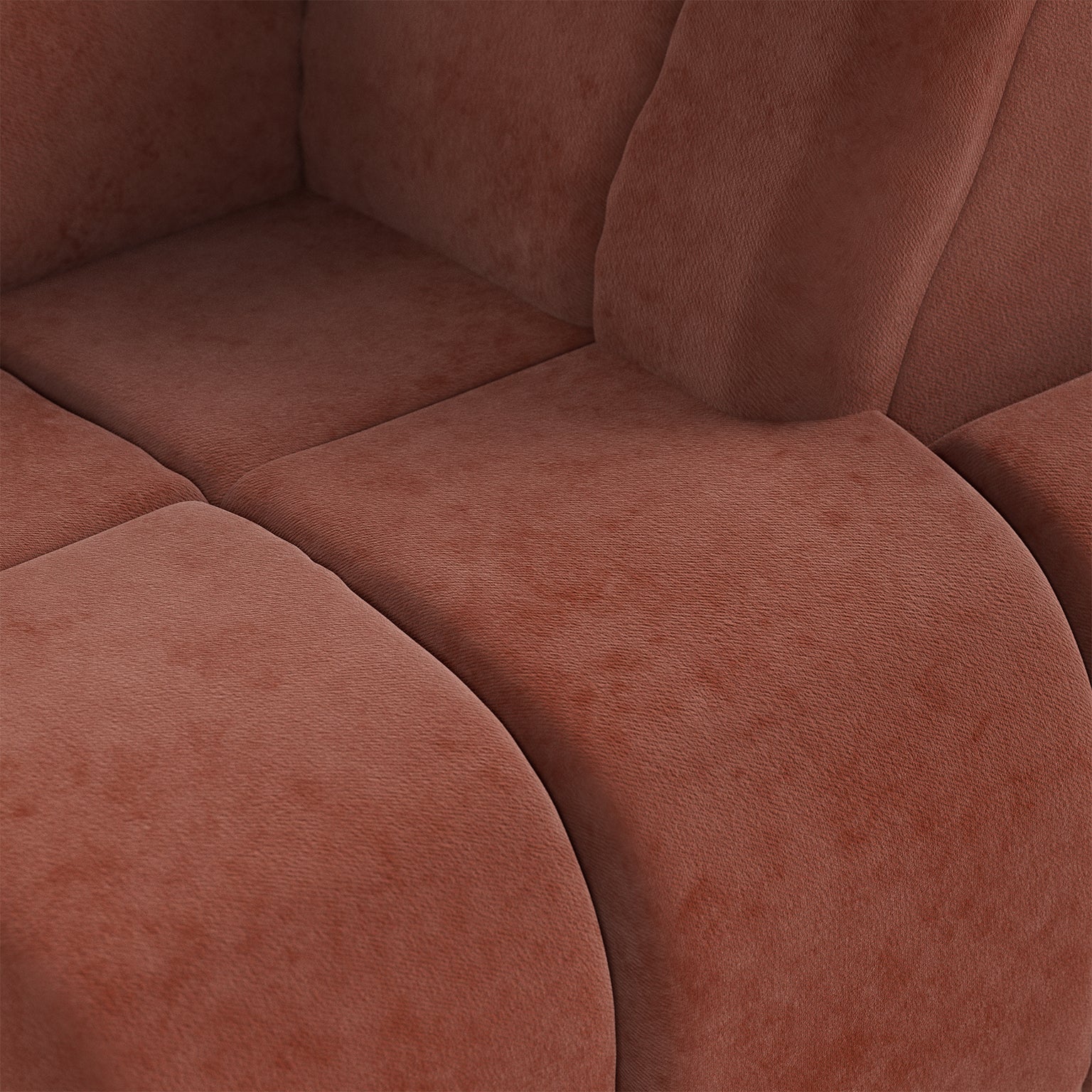 HKLIVING Wave Couch: Element Right High Arm Royal Velvet Magnolia