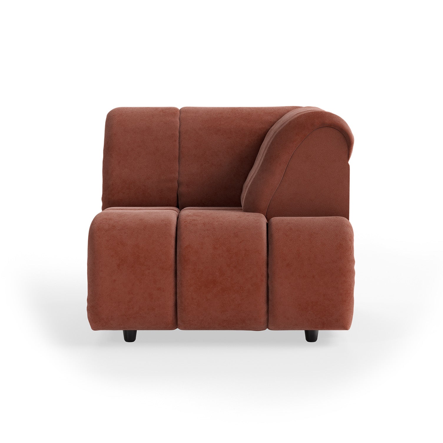HKLIVING Wave Couch: Element Right High Arm Royal Velvet Magnolia