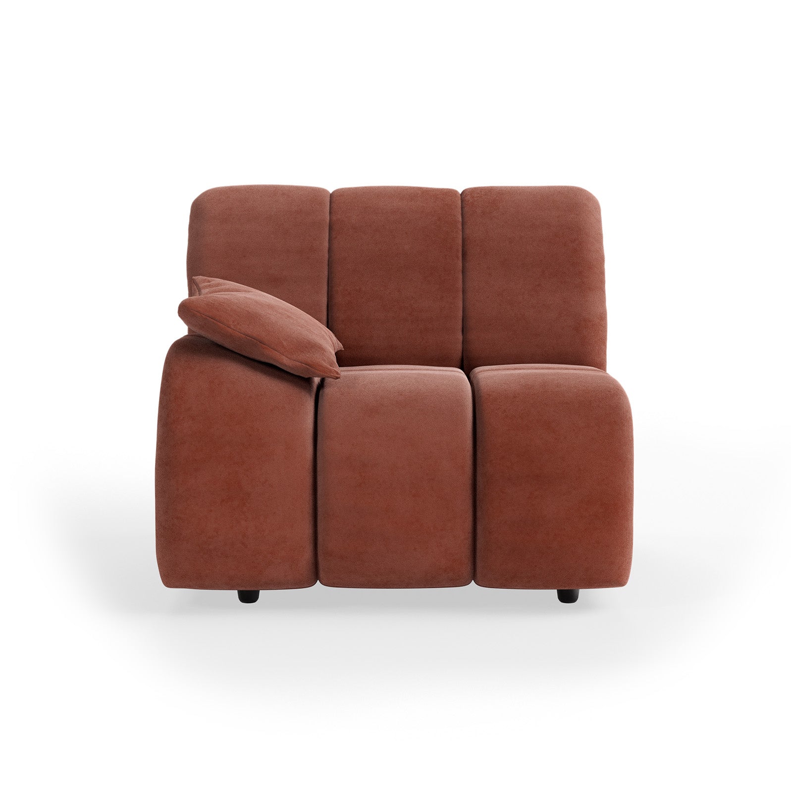 HKLIVING Wave Couch: Element Left Low Arm Royal Velvet Magnolia