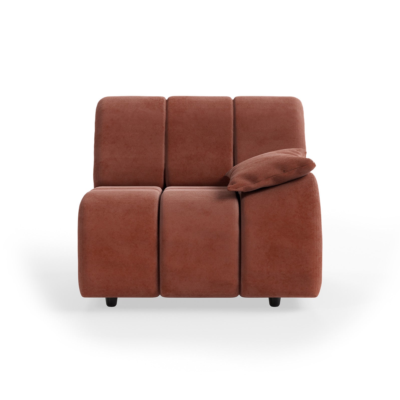 HKLIVING Wave Couch: Element Right Low Arm Royal Velvet Magnolia