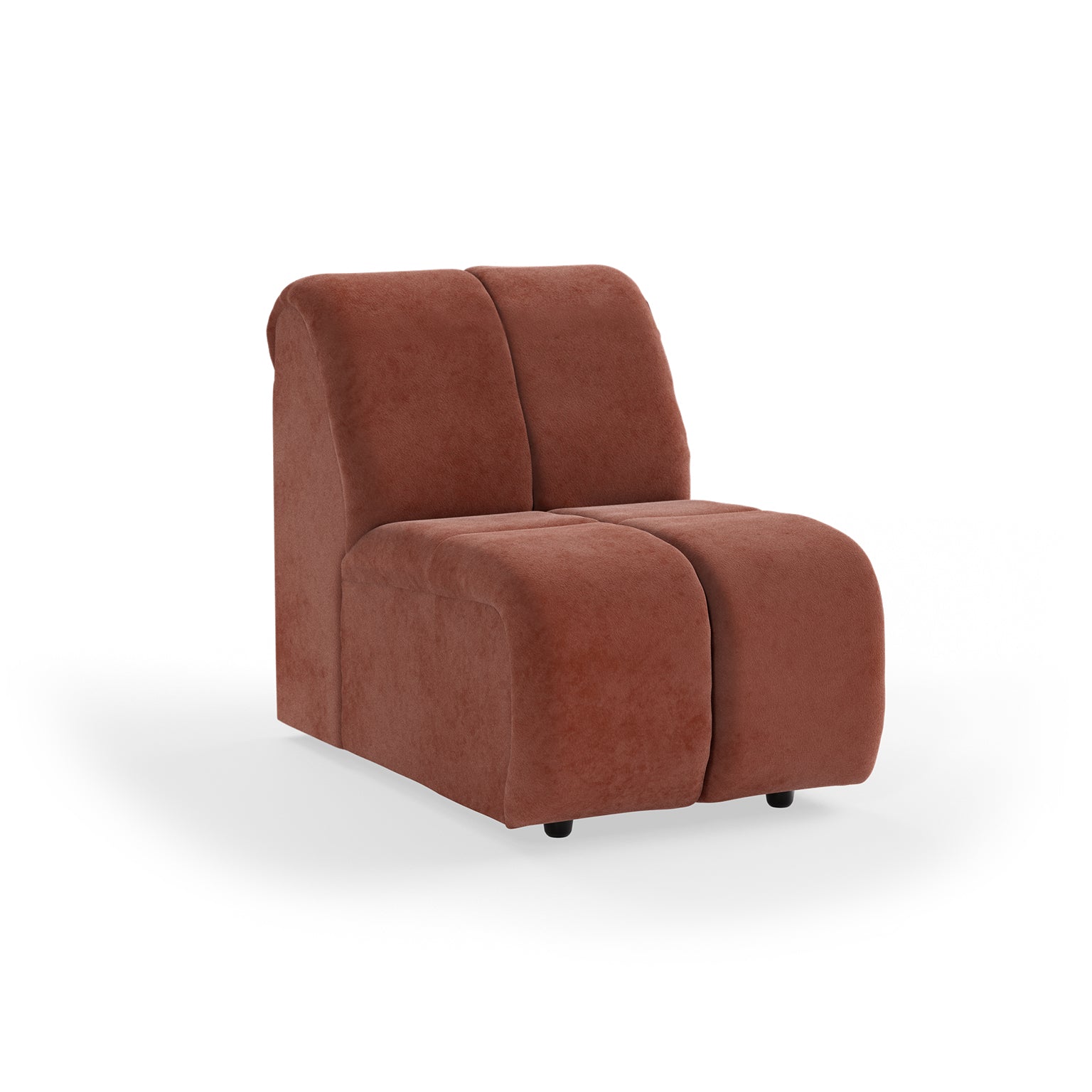 HKLIVING Wave Couch: Element Middle Small Royal Velvet Magnolia