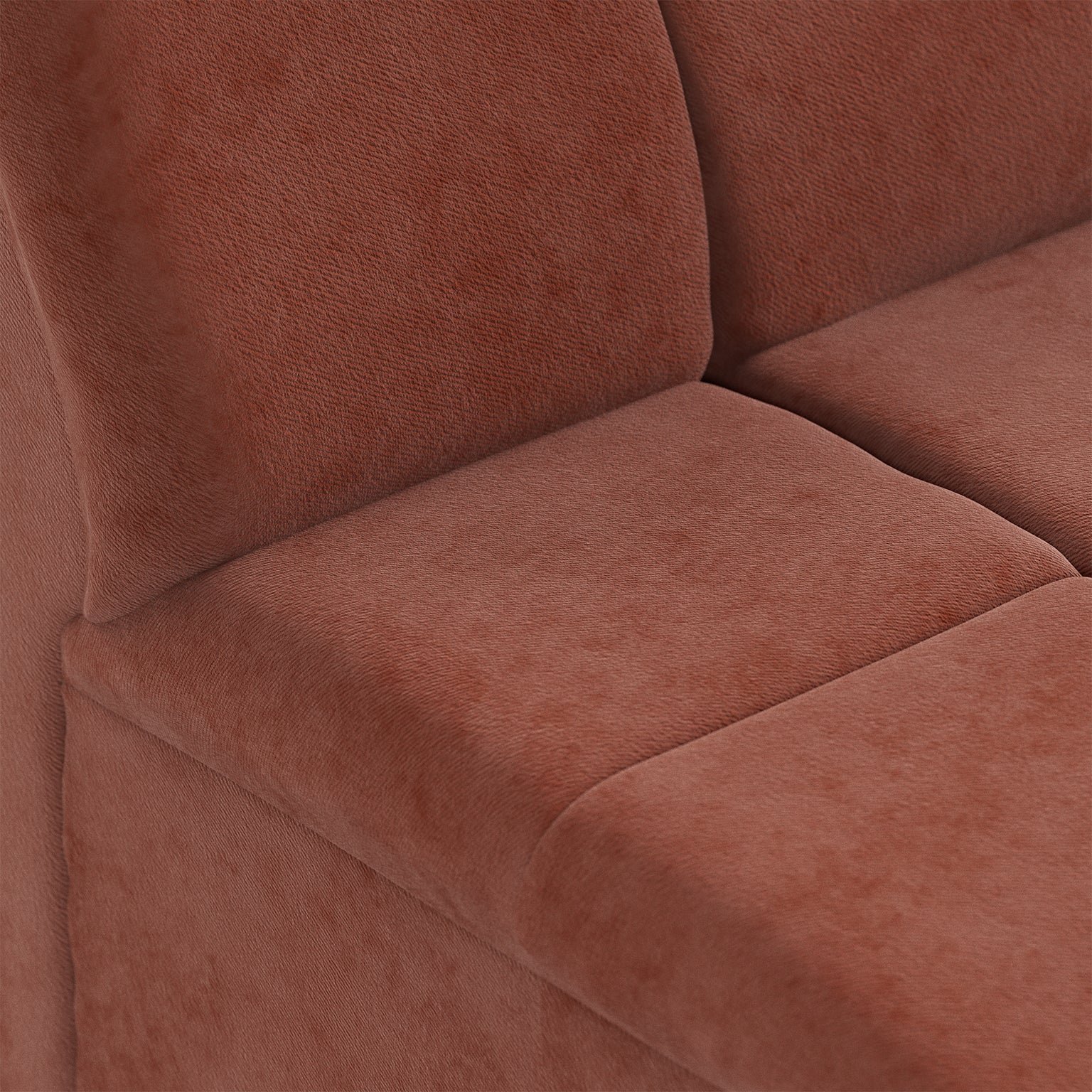 HKLIVING Wave Couch: Element Middle Small Royal Velvet Magnolia