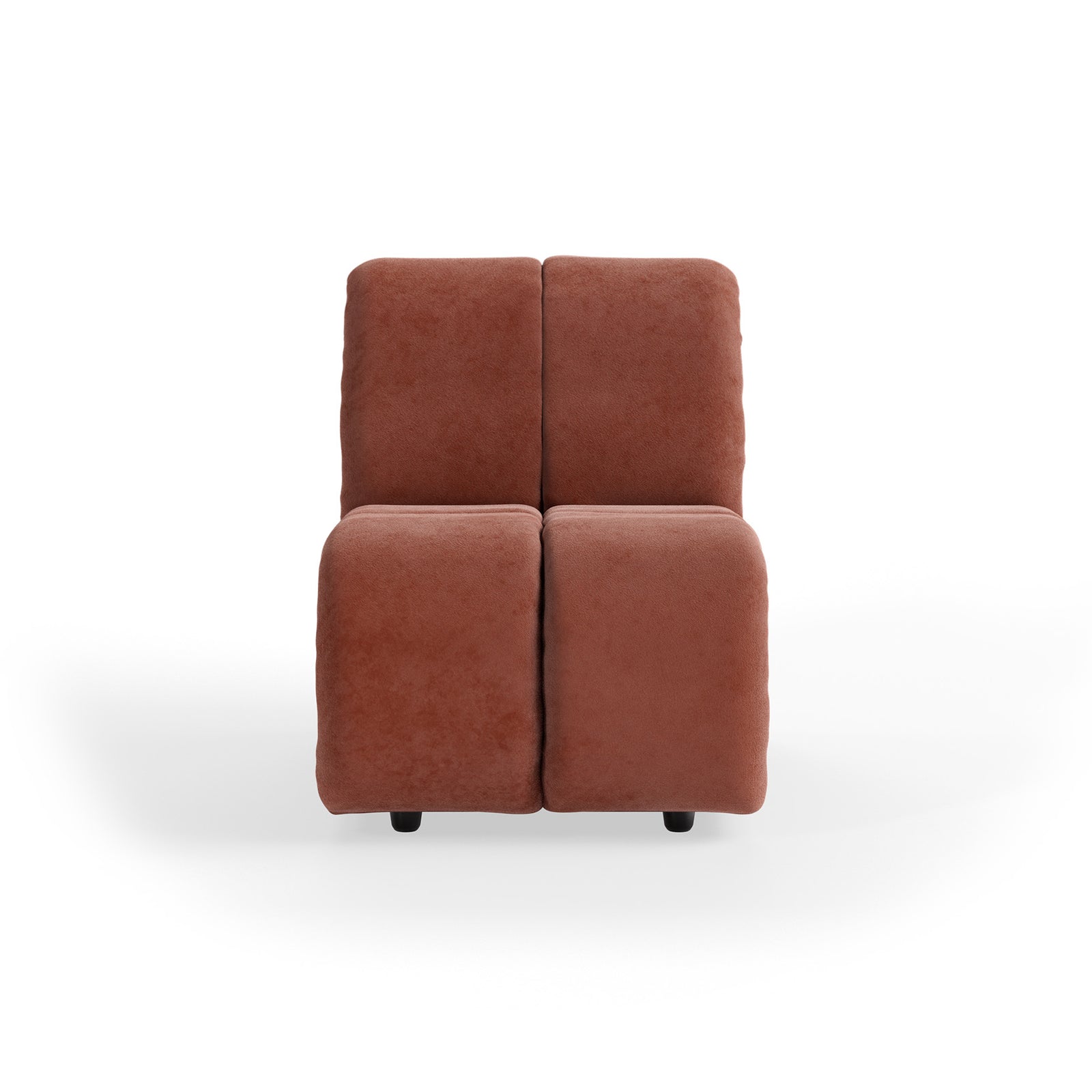 HKLIVING Wave Couch: Element Middle Small Royal Velvet Magnolia