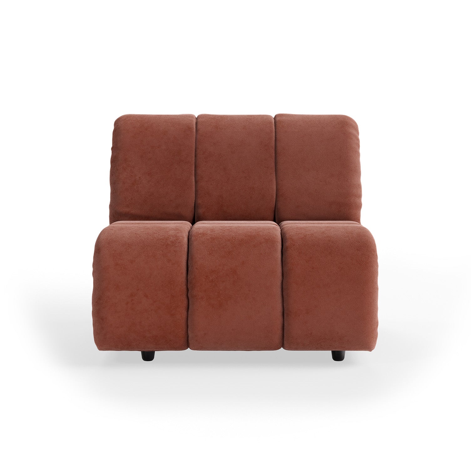 HKLIVING Wave Couch: Element Middle Royal Velvet Magnolia