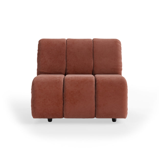 HKLIVING Wave Couch: Element Middle Royal Velvet Magnolia