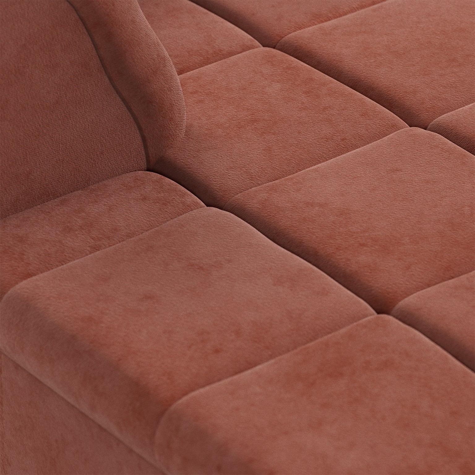 HKLIVING Wave Couch: Element Left Divan Royal Velvet Magnolia